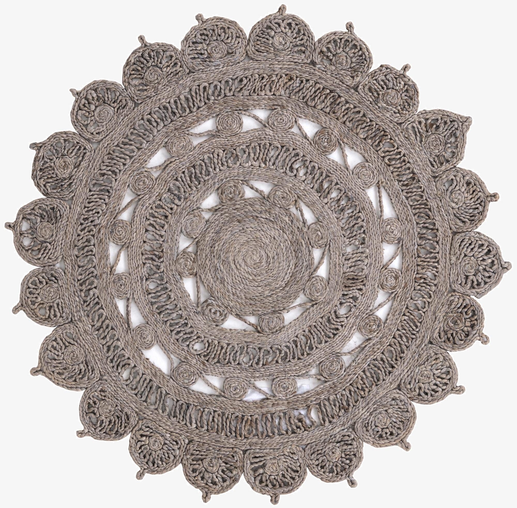 4' 1 x 4' 1  Hand Braided Jute Round Rug