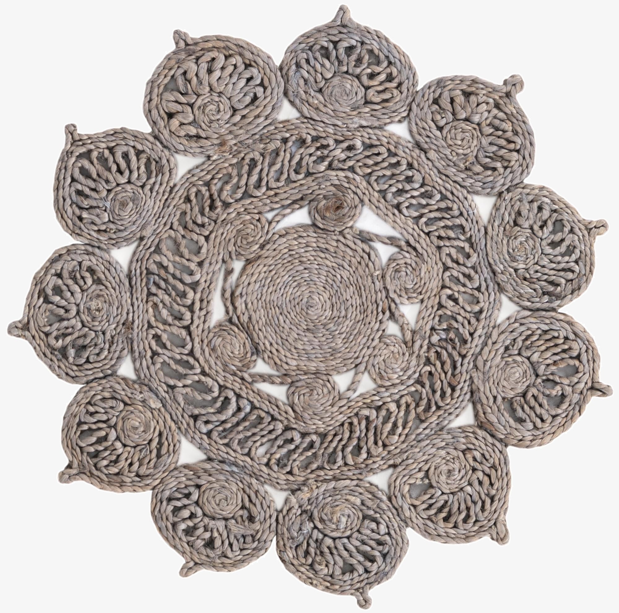 Primary image 2' x 2'  Hand Braided Jute Round Rug