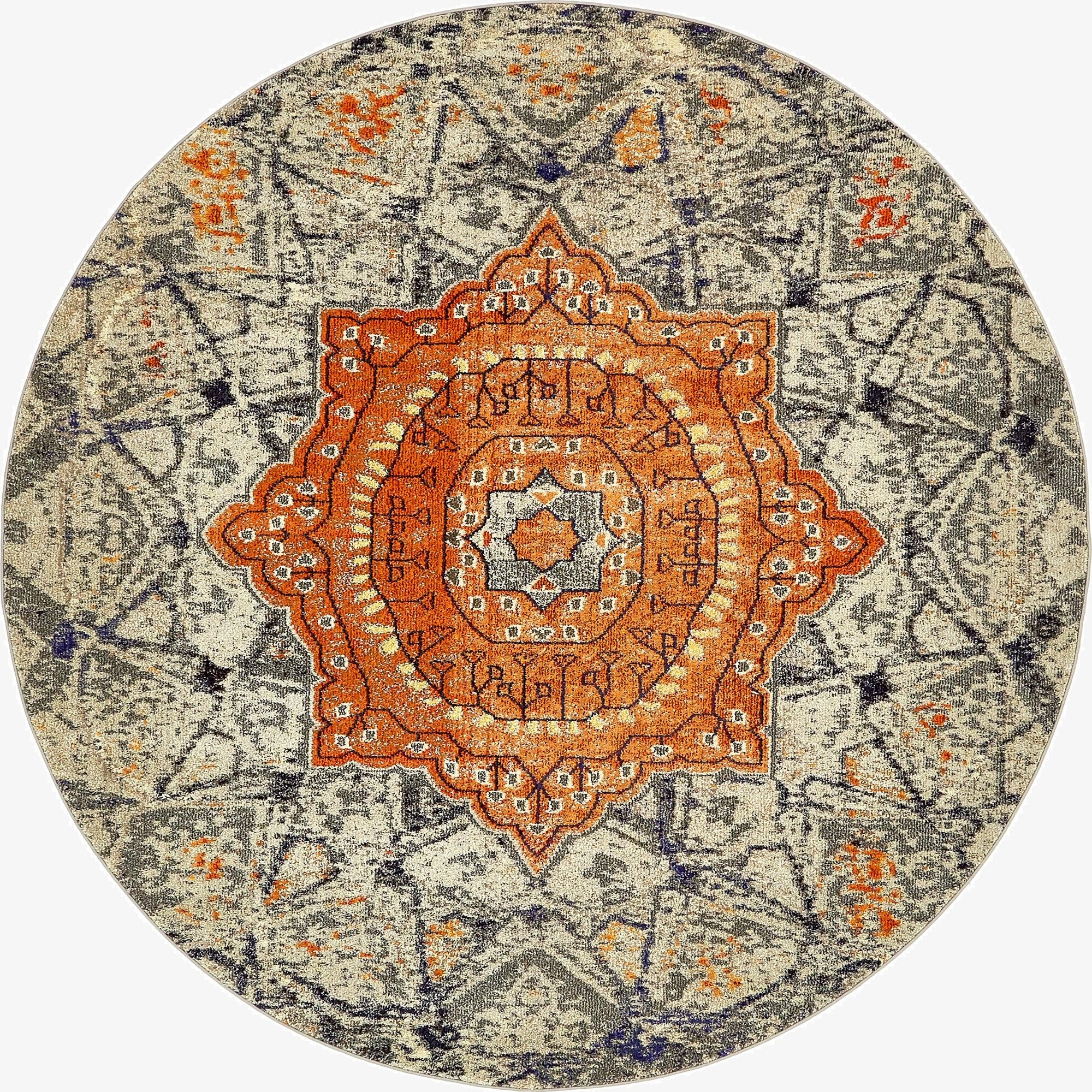 8' x 8' Washable Carnevale Round Rug