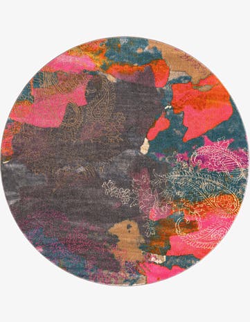 Gray Delilah Round Rug