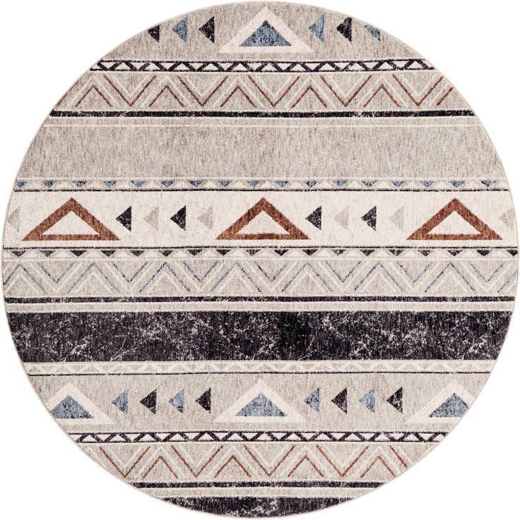 Detail image of 7' x 7' Eco Southwestern Round Rug