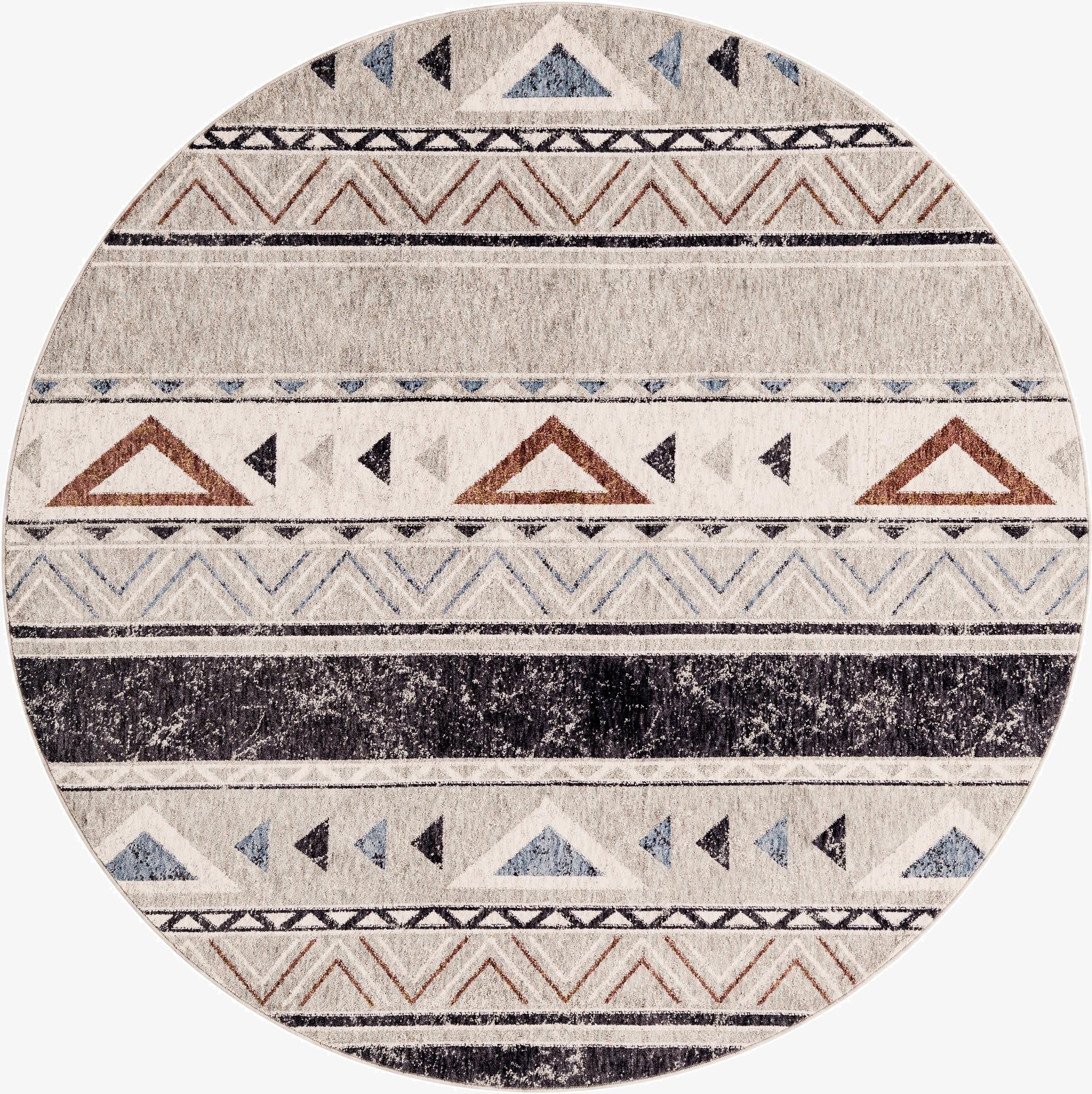 7' x 7' Eco Southwestern Round Rug