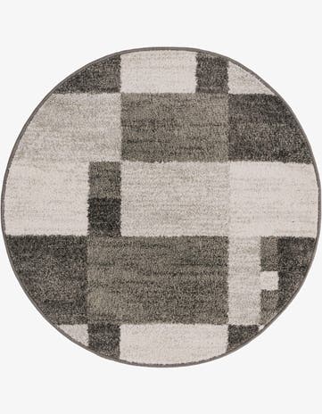Gray Equinox Round Rug