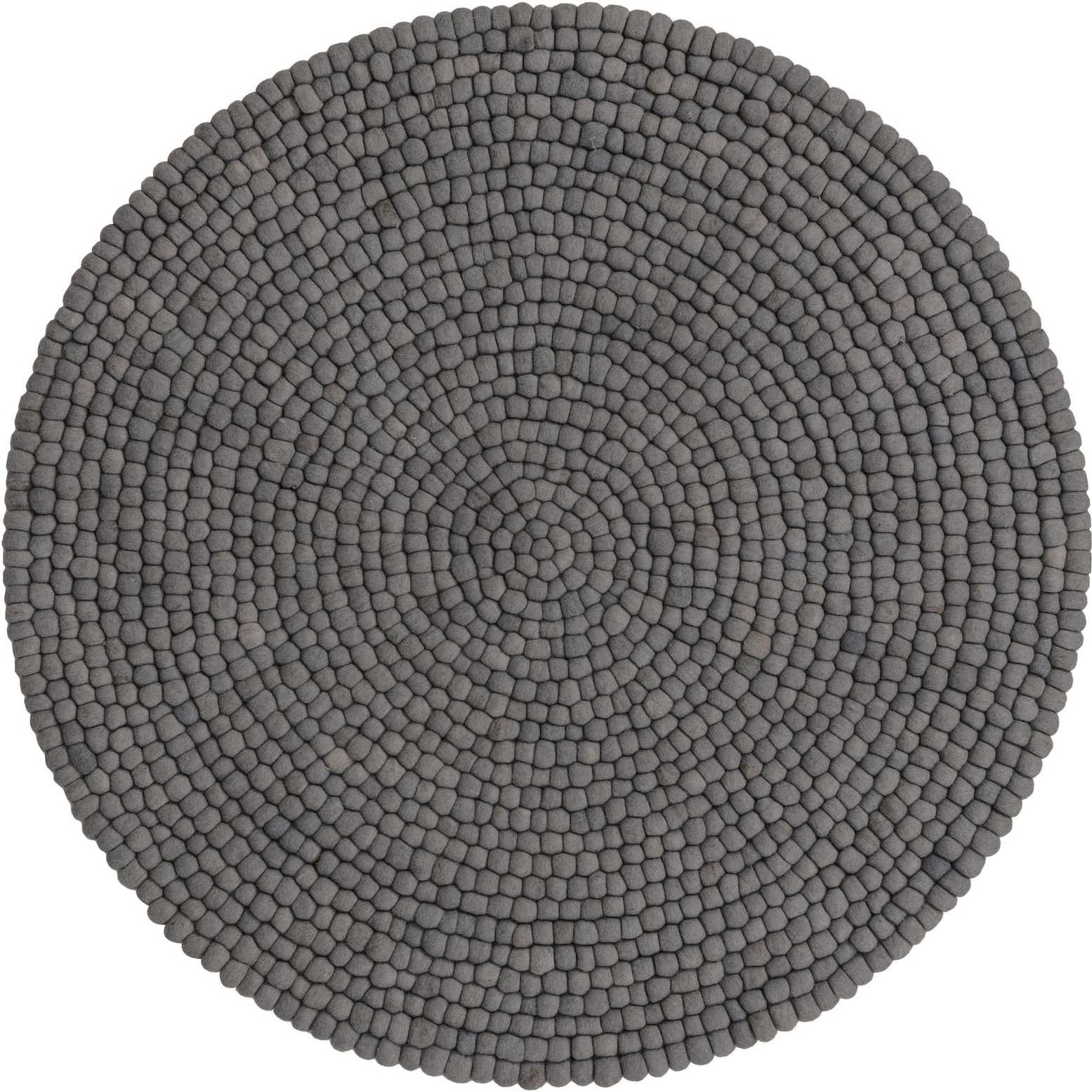 5' x 5' Felt Ball Wool Round Rug