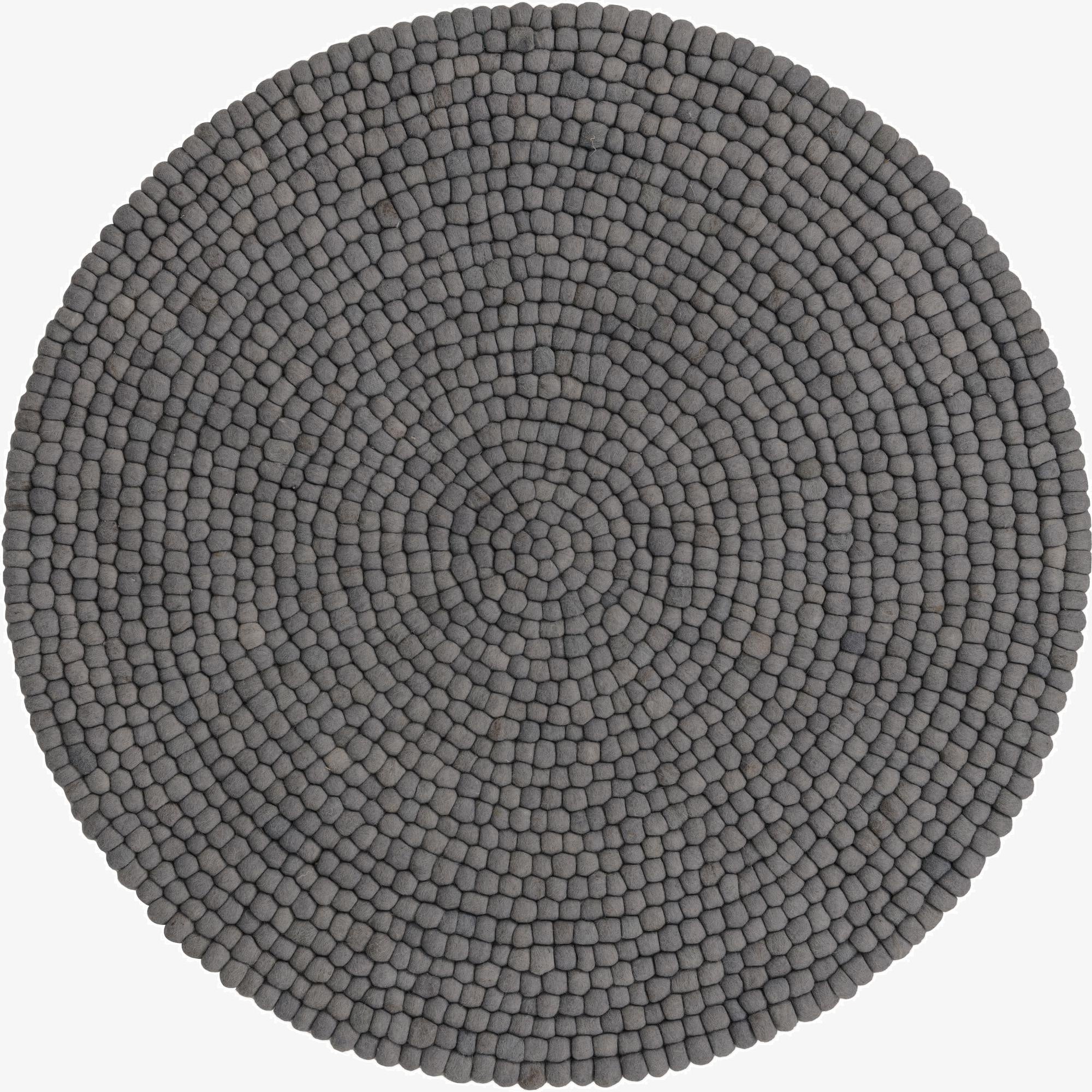 Primary image 5' x 5' Felt Ball Wool Round Rug