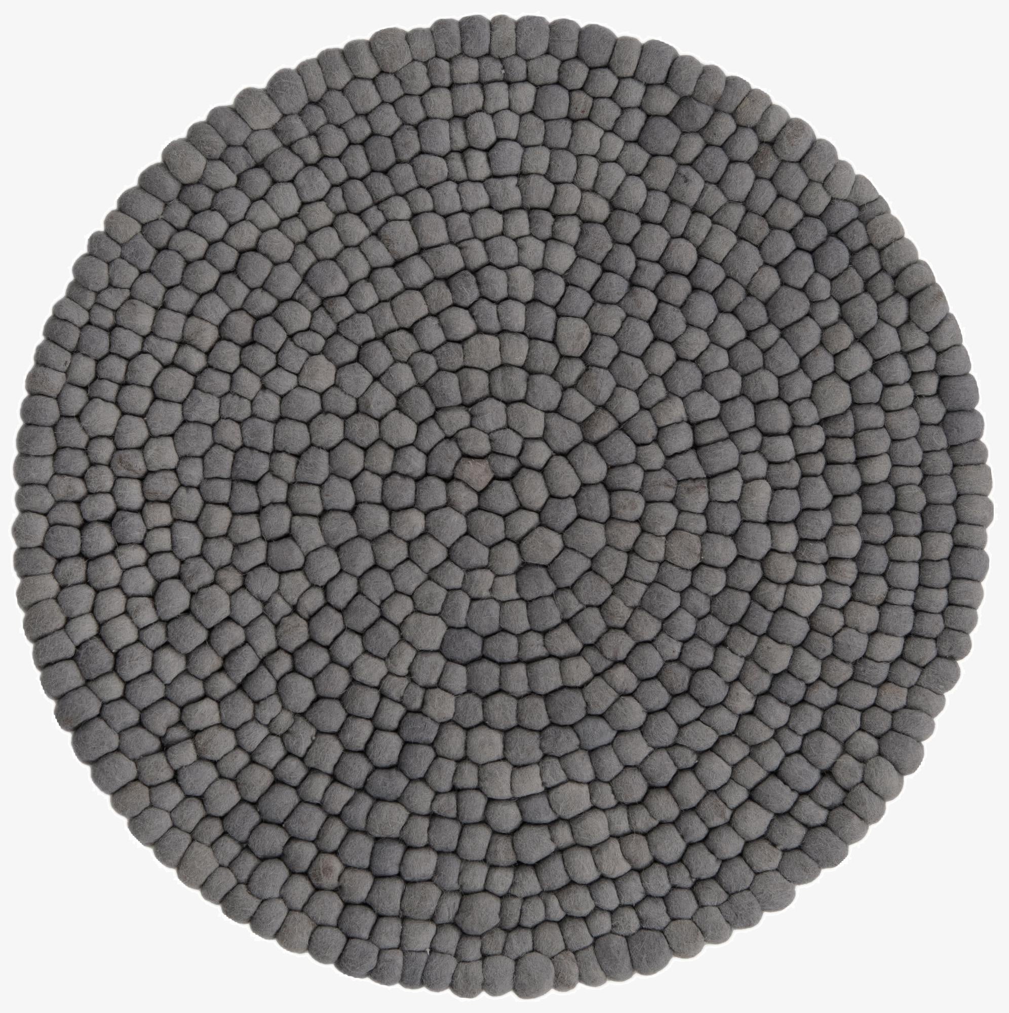3' 3 x 3' 3 Felt Ball Wool Round Rug