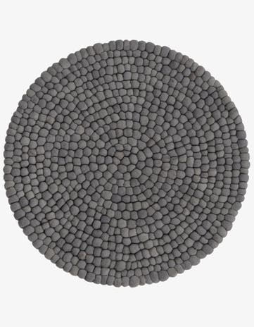 3' 3 x 3' 3 Felt Ball Wool Round Rug