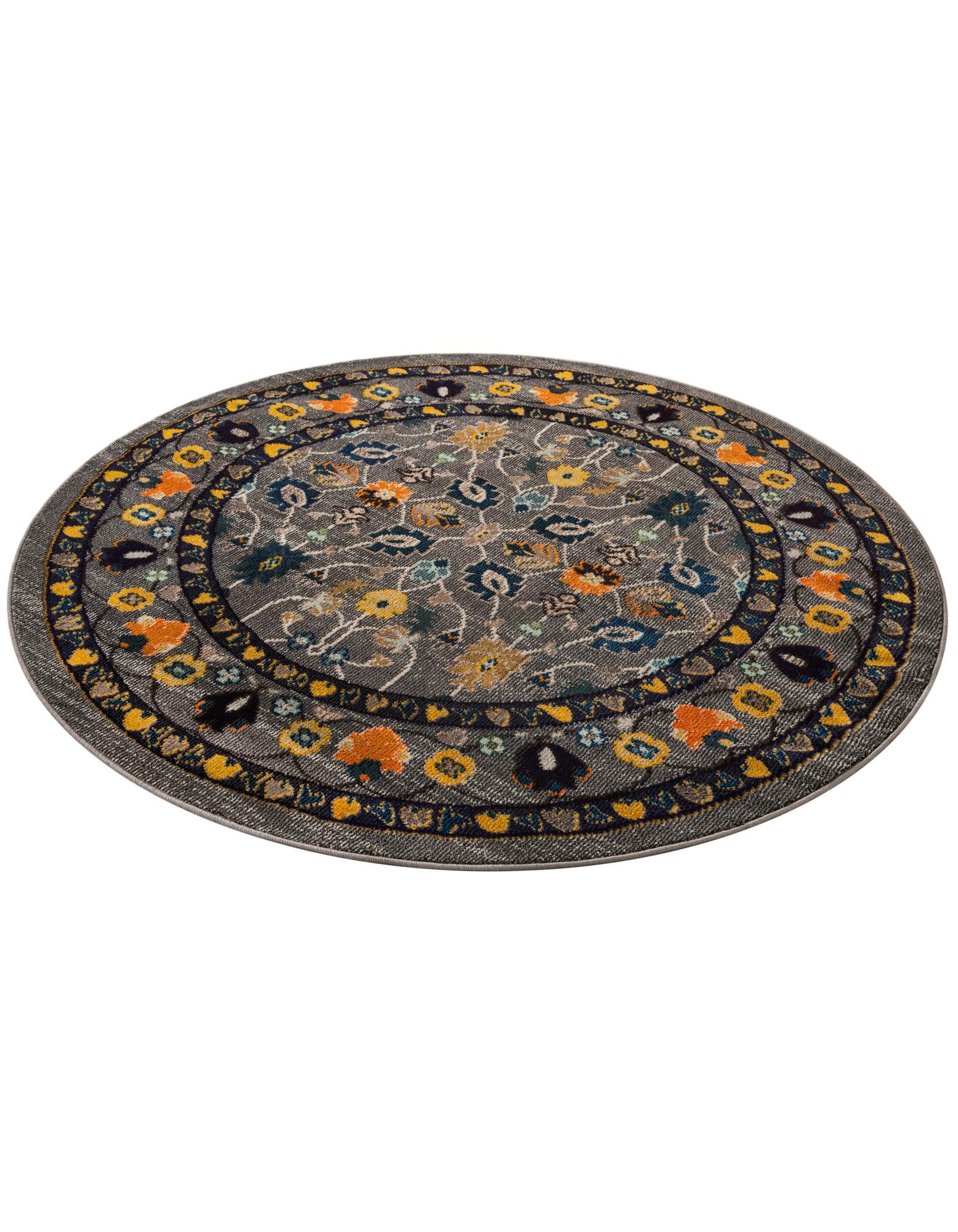 6' x 6' Washable Fleur Round Rug