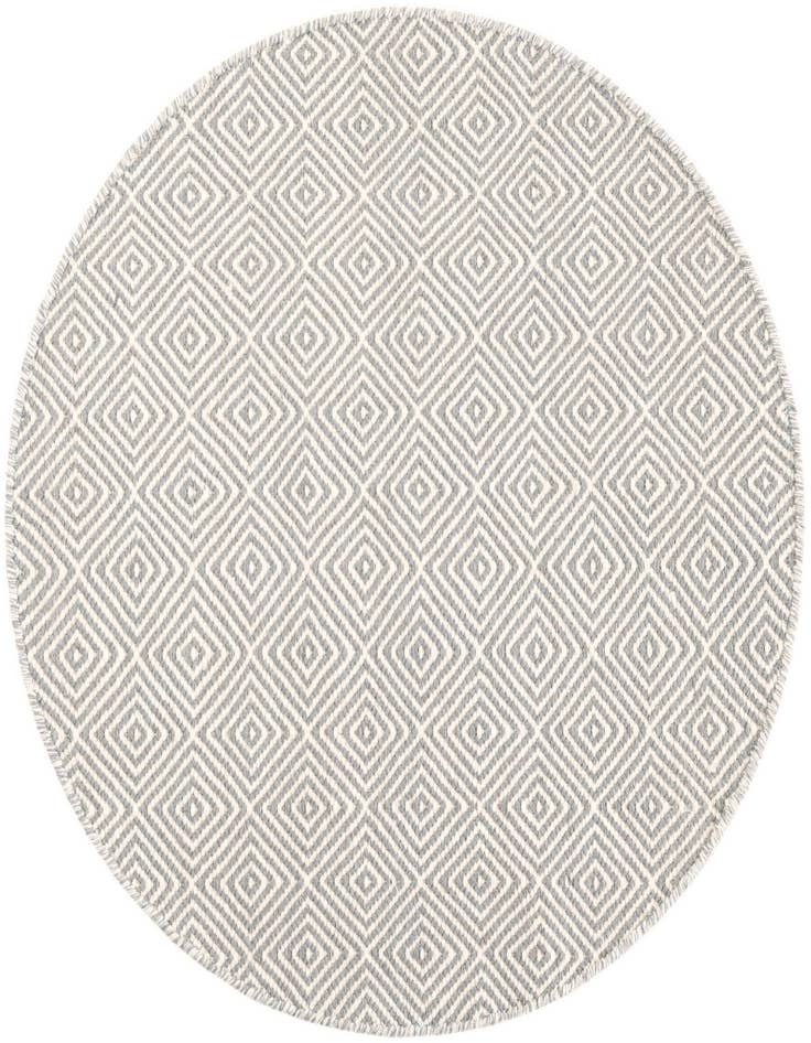Detail image of 3' 1 x 3' 1 Hand Woven Geo Trellis Flatweave Round Rug