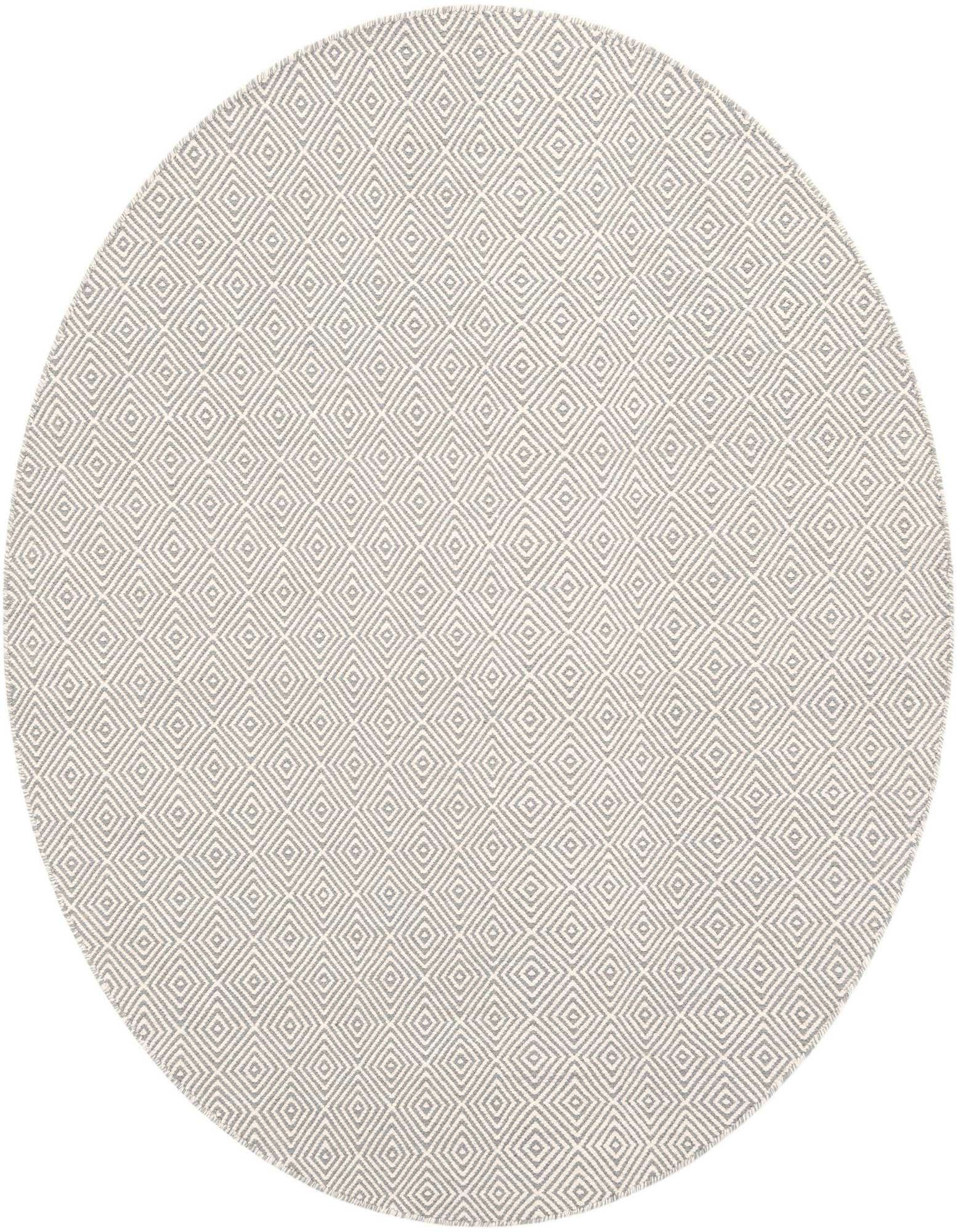 6' 1 x 6' 1 Hand Woven Geo Trellis Flatweave Round Rug