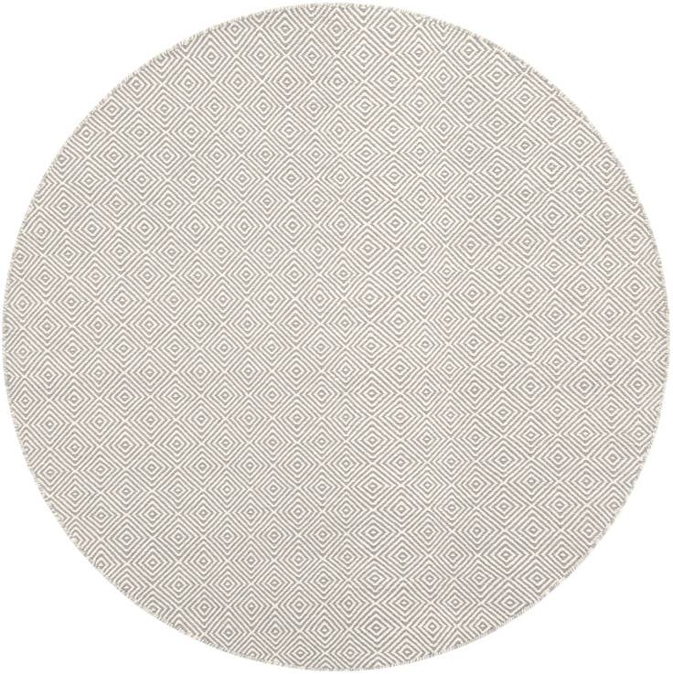 Detail image of 6' 1 x 6' 1 Hand Woven Geo Trellis Flatweave Round Rug