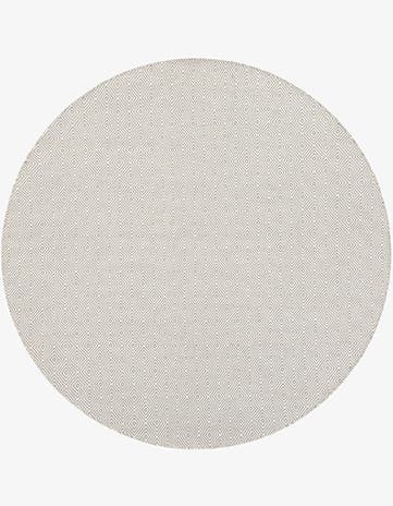 Gray Hand Woven Geo Trellis Flatweave Round Rug