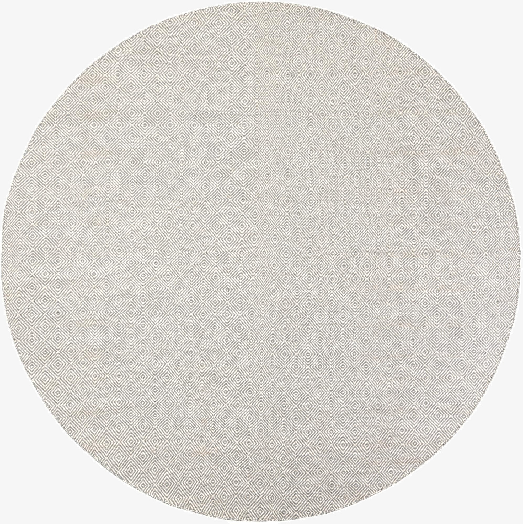 305cm x 305cm  Hand Woven Geo Trellis Flatweave Round Rug
