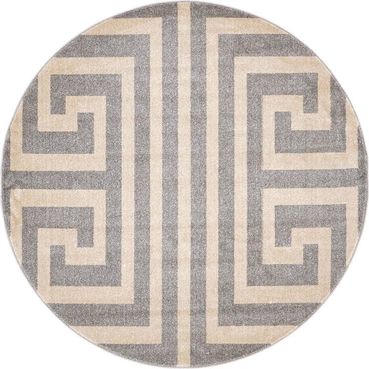 Detail image of 6' x 6' Greek Key Round Rug