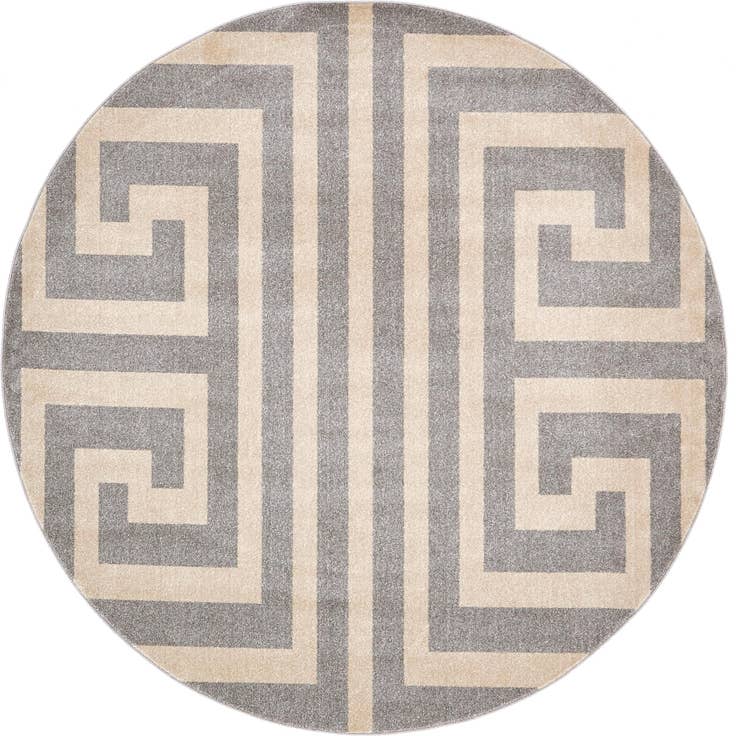 Detail image of 7' 10 x 7' 10 Greek Key Round Rug