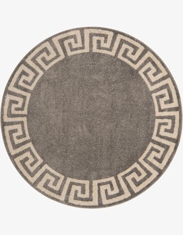 6' x 6' Greek Key Round Rug