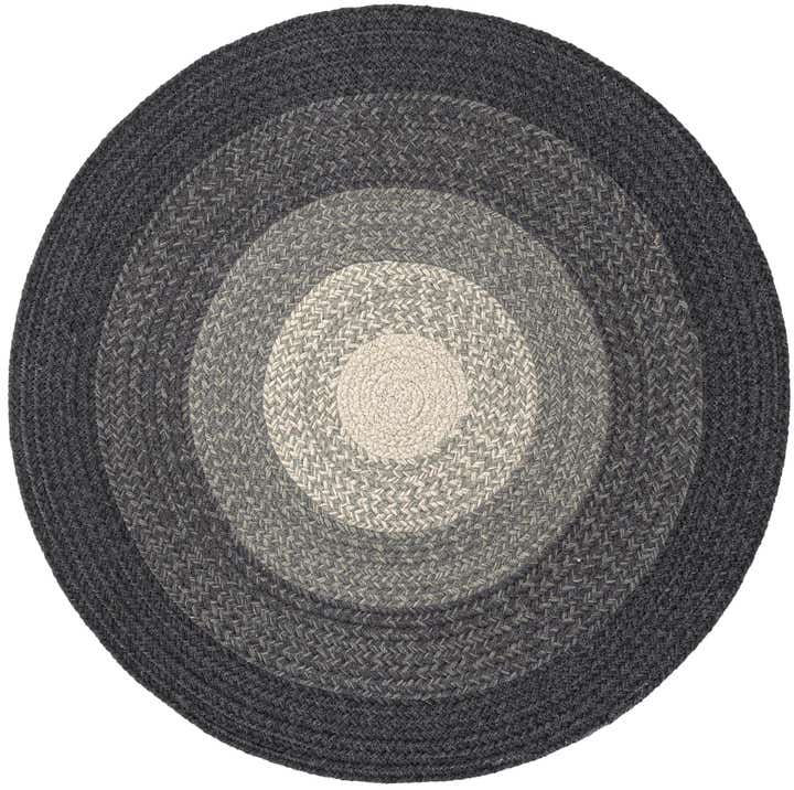 3' 1 x 3' 1 Handmade Hand Braided Wool Round Rug