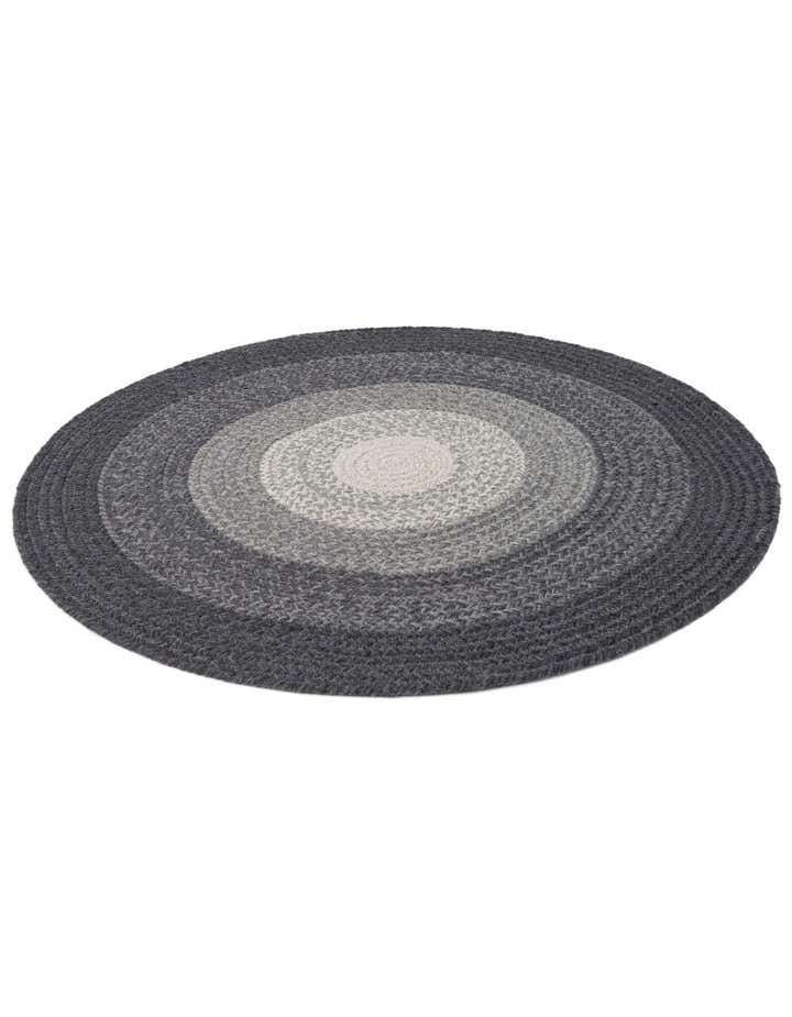 3' 1 x 3' 1 Handmade Hand Braided Wool Round Rug