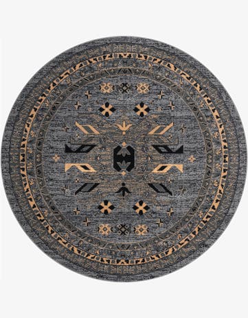Gray Heris Round Rug