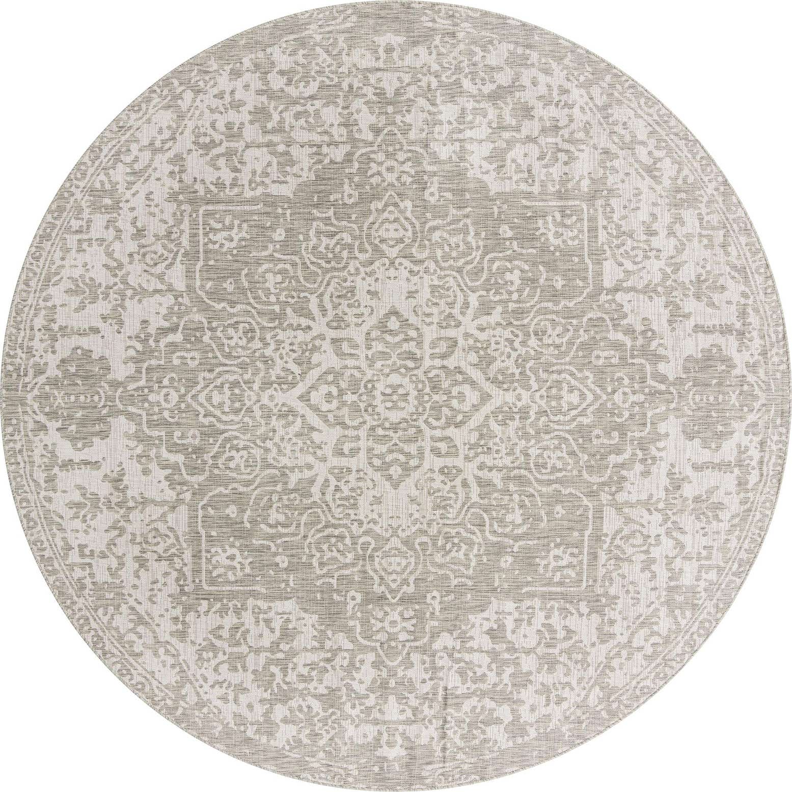 10' 8 x 10' 8 Easy-Clean Jill Zarin Dubai Indoor / Outdoor Round Rug