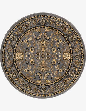 4' x 4' Kashan Design Round Rug
