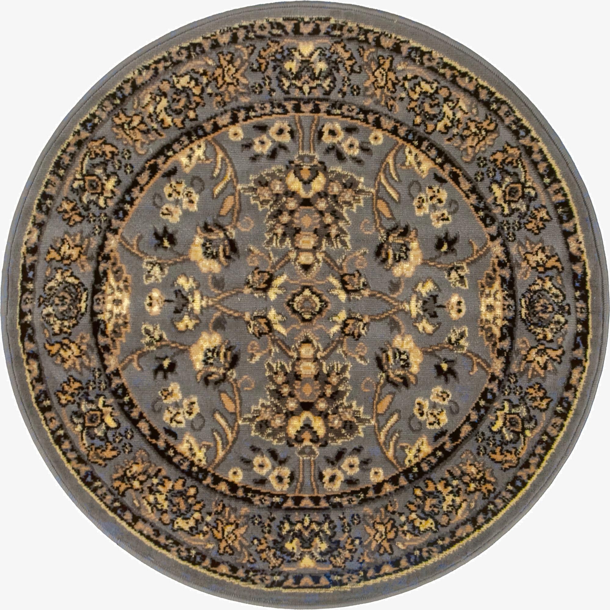 3' x 3' Kashan Design Round Rug