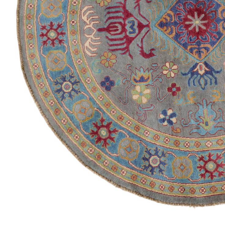 Detail image of 5' 9 x 5' 10 Hand Knotted Kazak Round Rug