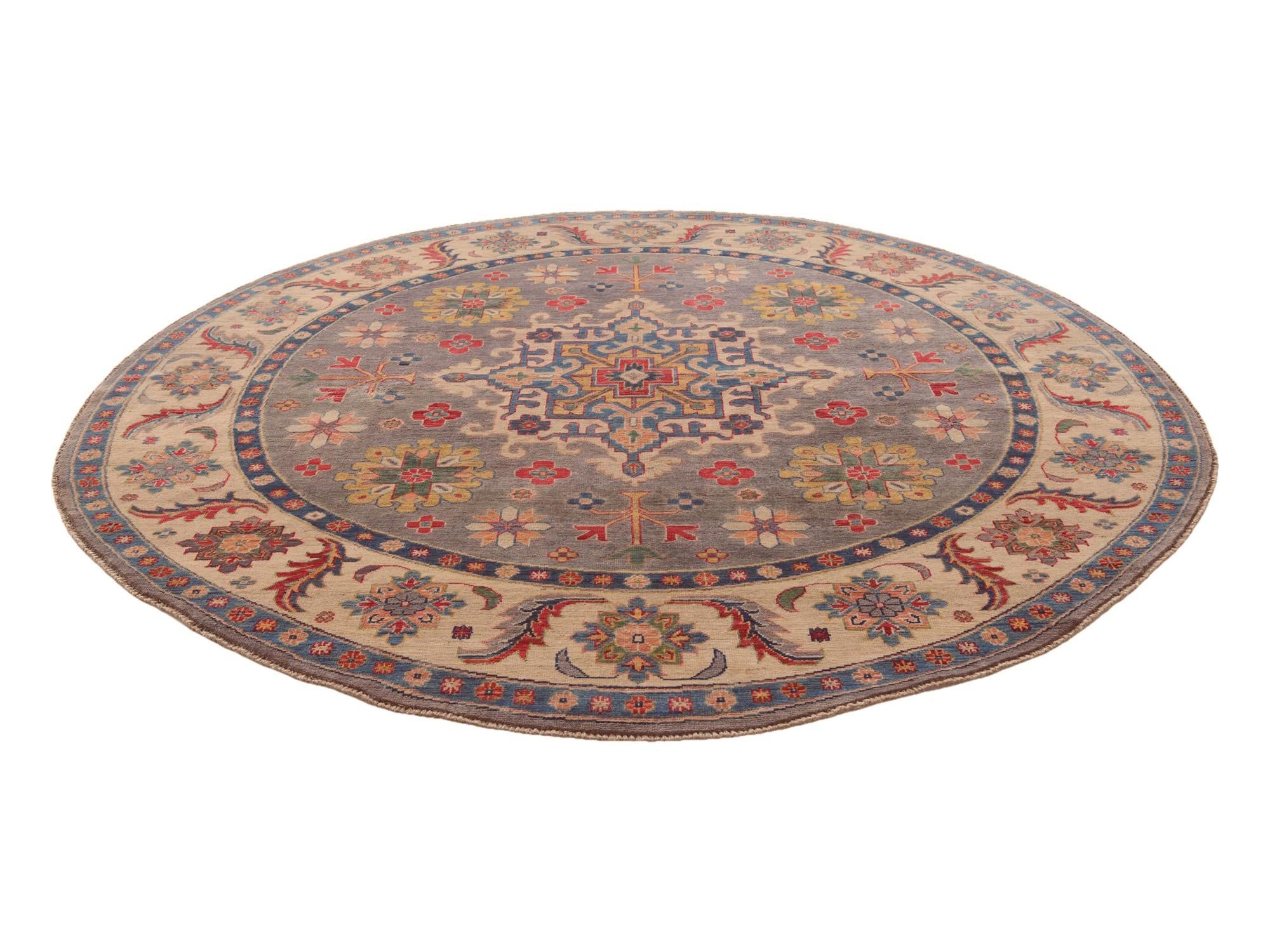 8' 1 x 8' 3 Hand Knotted Kazak Round Rug