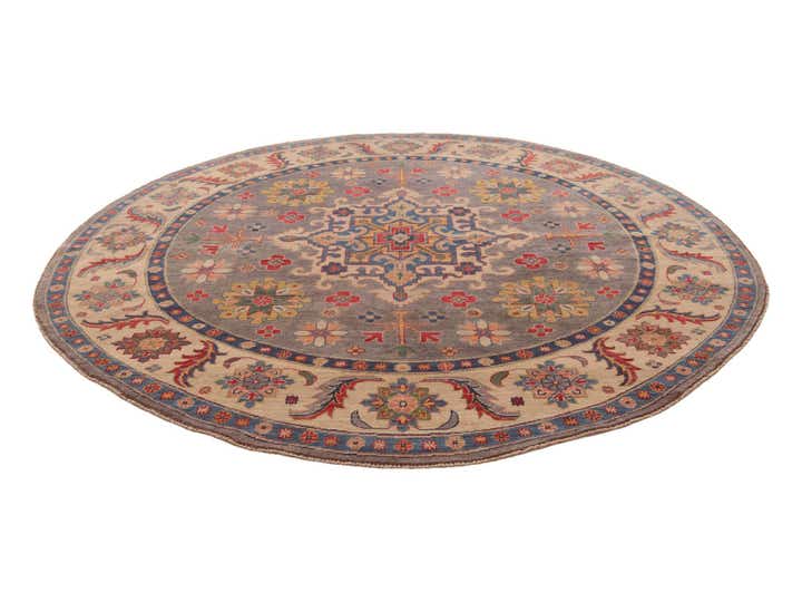 8' 1 x 8' 3 Hand Knotted Kazak Round Rug