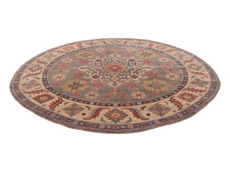 Detail image of 8' 1 x 8' 3 Hand Knotted Kazak Round Rug
