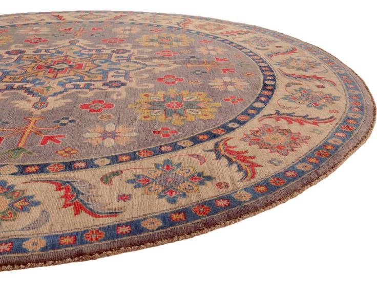 Detail image of 8' 1 x 8' 3 Hand Knotted Kazak Round Rug