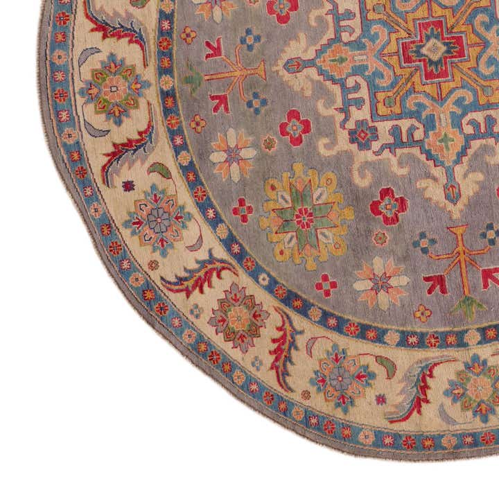 8' 1 x 8' 3 Hand Knotted Kazak Round Rug