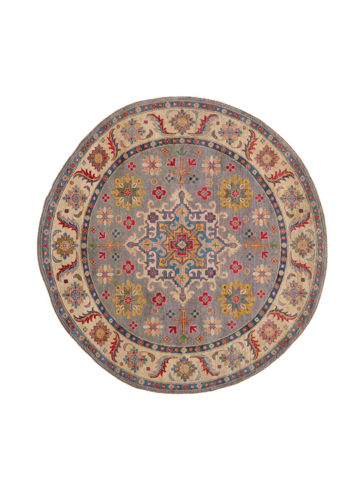 8' 1 x 8' 3 Hand Knotted Kazak Round Rug