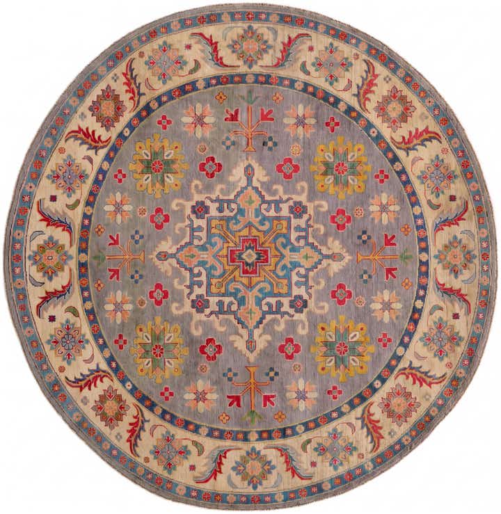 8' 1 x 8' 3 Hand Knotted Kazak Round Rug