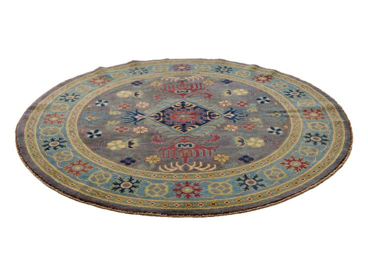 Detail image of 5' 9 x 5' 9 Hand Knotted Kazak Round Rug