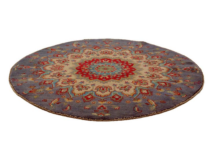 Detail image of 4' 7 x 4' 11 Hand Knotted Kazak Round Rug