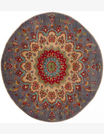 4' 7 x 4' 11 Hand Knotted Kazak Round Rug