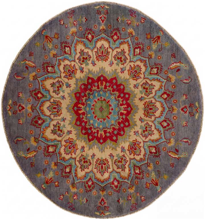 4' 7 x 4' 11 Hand Knotted Kazak Round Rug