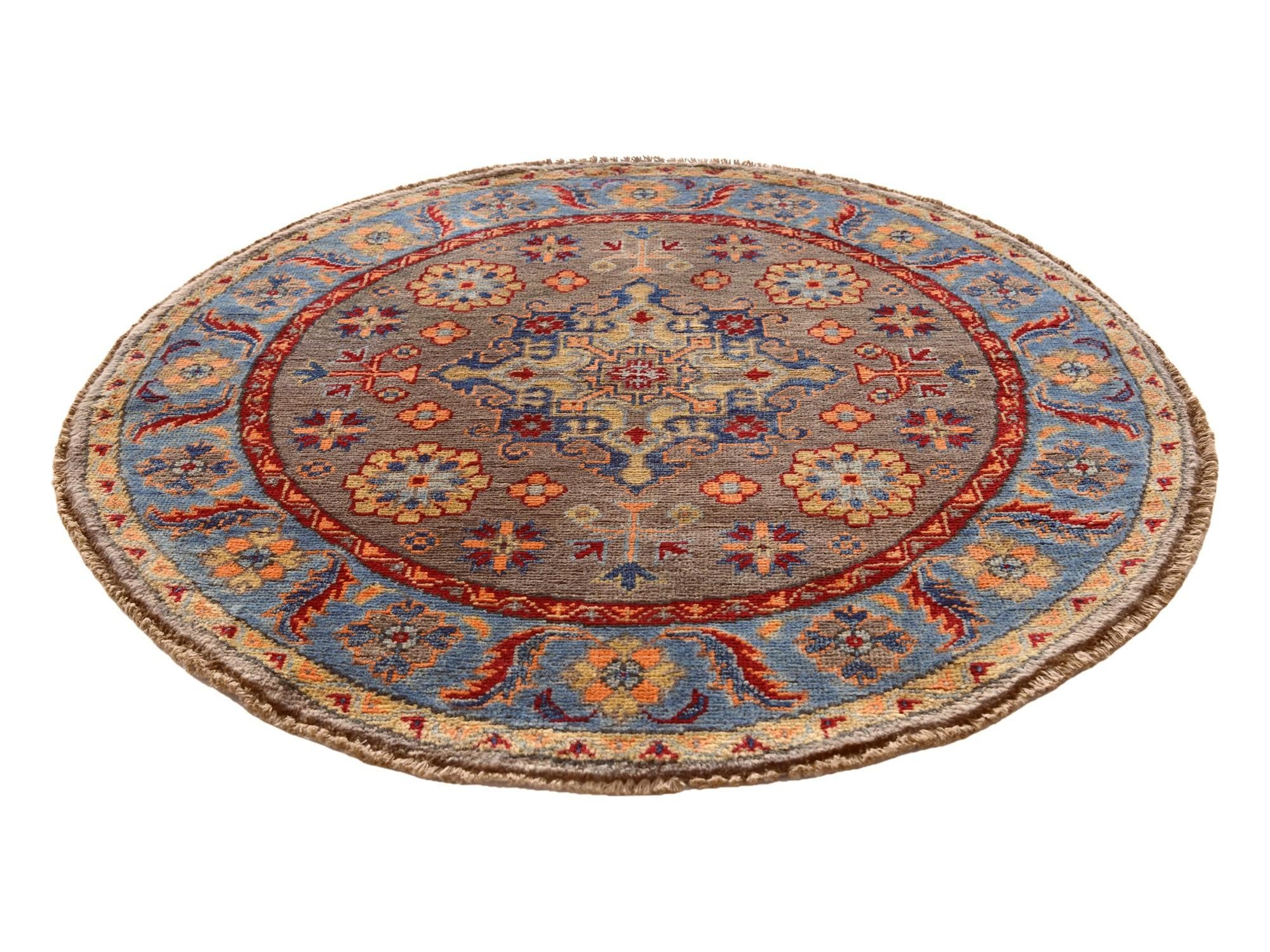 3' 3 x 3' 4 Hand Knotted Kazak Round Rug
