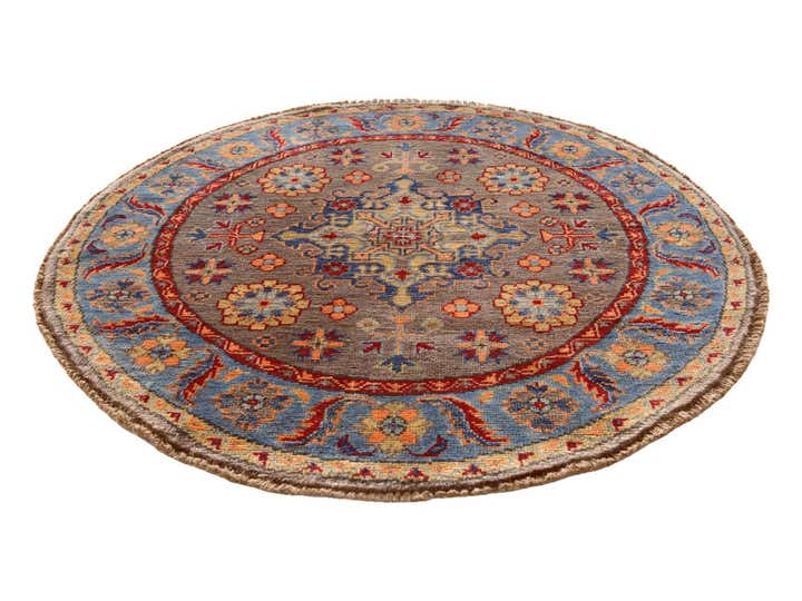 3' 3 x 3' 4 Hand Knotted Kazak Round Rug
