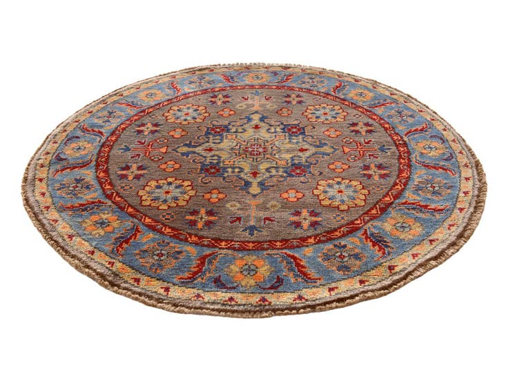 Detail image of 3' 3 x 3' 4 Hand Knotted Kazak Round Rug