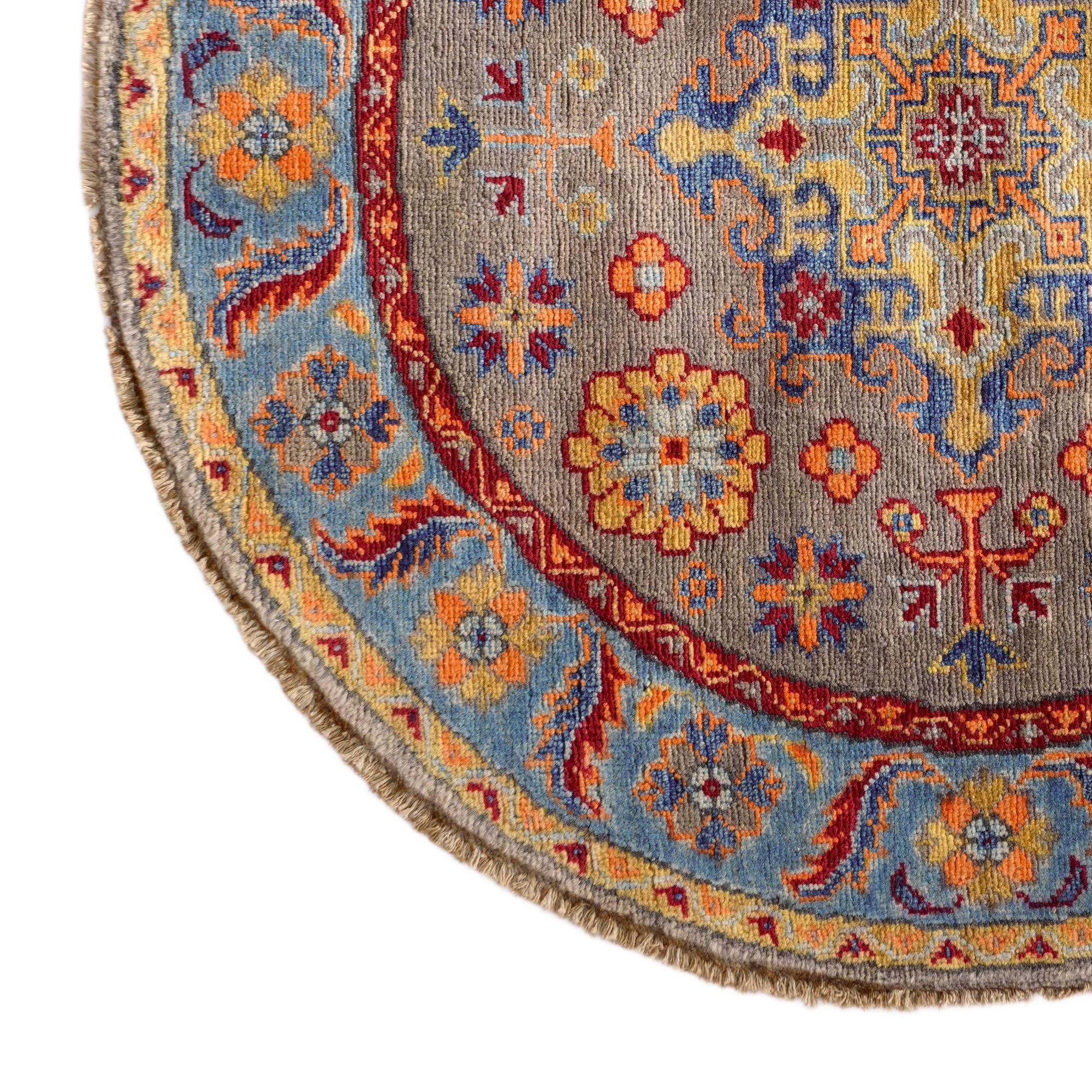3' 3 x 3' 4 Hand Knotted Kazak Round Rug