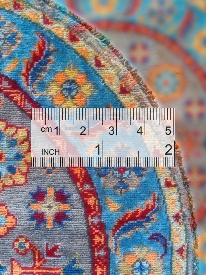 Detail image of 3' 3 x 3' 4 Hand Knotted Kazak Round Rug
