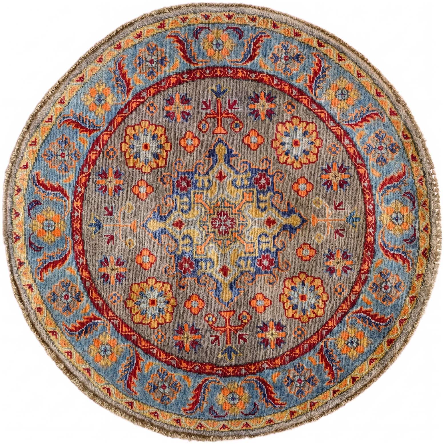 3' 3 x 3' 4 Hand Knotted Kazak Round Rug