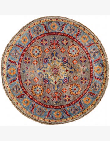 3' 3 x 3' 4 Hand Knotted Kazak Round Rug