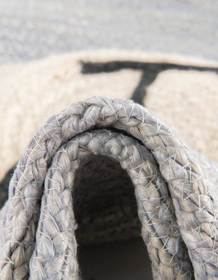 Detail image of 5' 1 x 5' 1 Hand Braided Kids Braided Jute Round Rug
