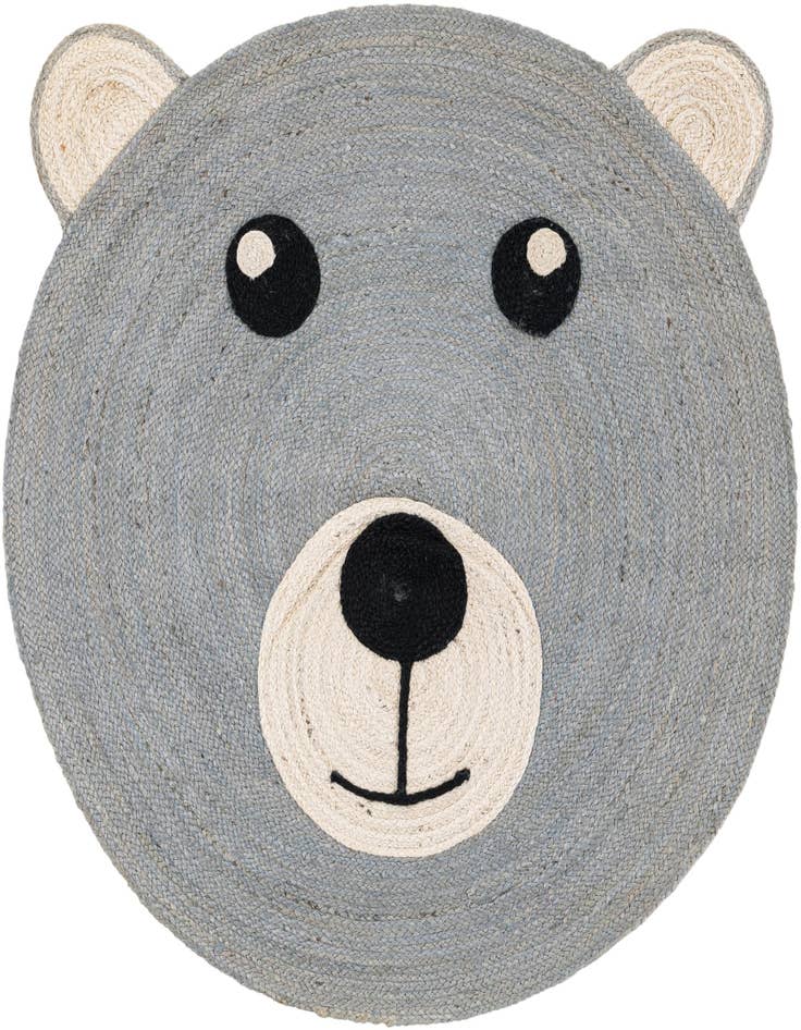 Detail image of 4' 1 x 4' 1  Hand Braided Kids Braided Jute Round Rug