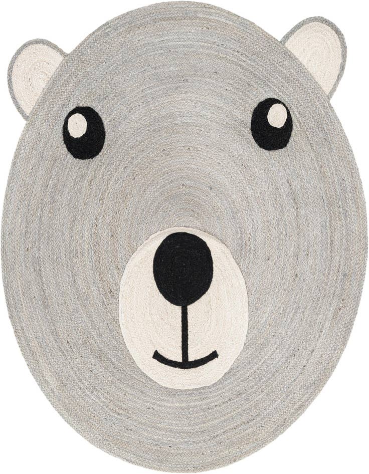 Detail image of 5' 1 x 5' 1  Hand Braided Kids Braided Jute Round Rug