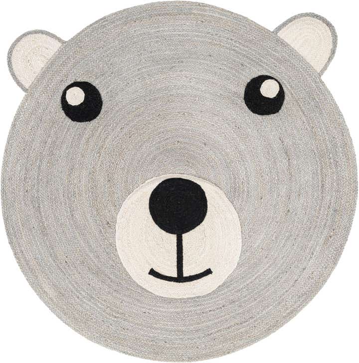 5' 1 x 5' 1 Hand Braided Kids Braided Jute Round Rug