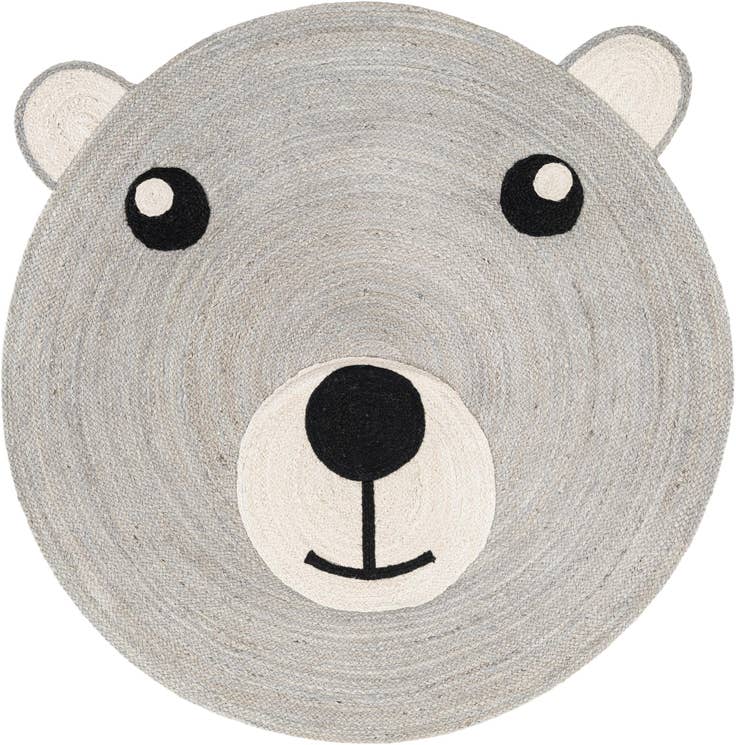 Detail image of 5' 1 x 5' 1 Hand Braided Kids Braided Jute Round Rug